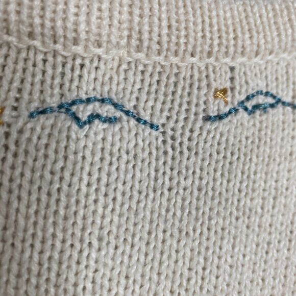 Christopher & Banks Winter Forest Cabin Full Button Sweater Cardigan Size L - Picture 6 of 14